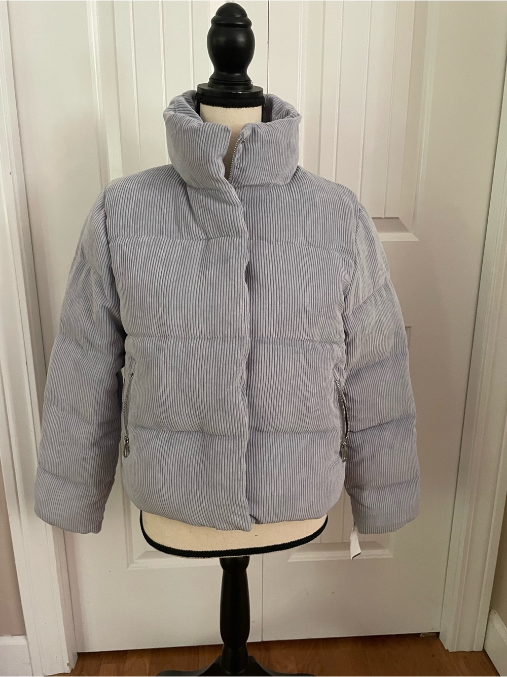 Madden Girl Light Blue Corduroy Puffer Jacket NWT